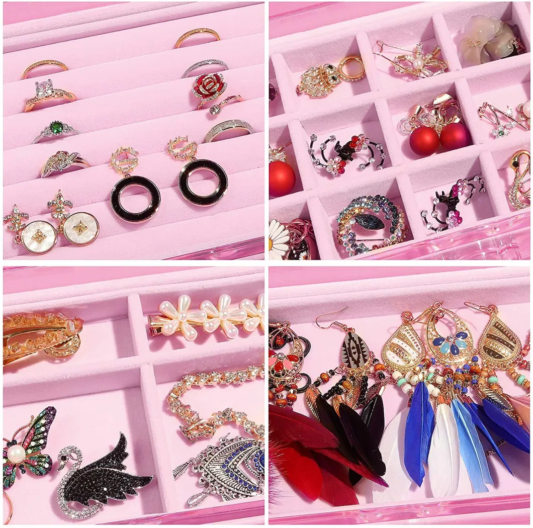 Acrylic Jewelry Box Jewelry Organizer Earring Rings Necklaces Bracelets Storage Case