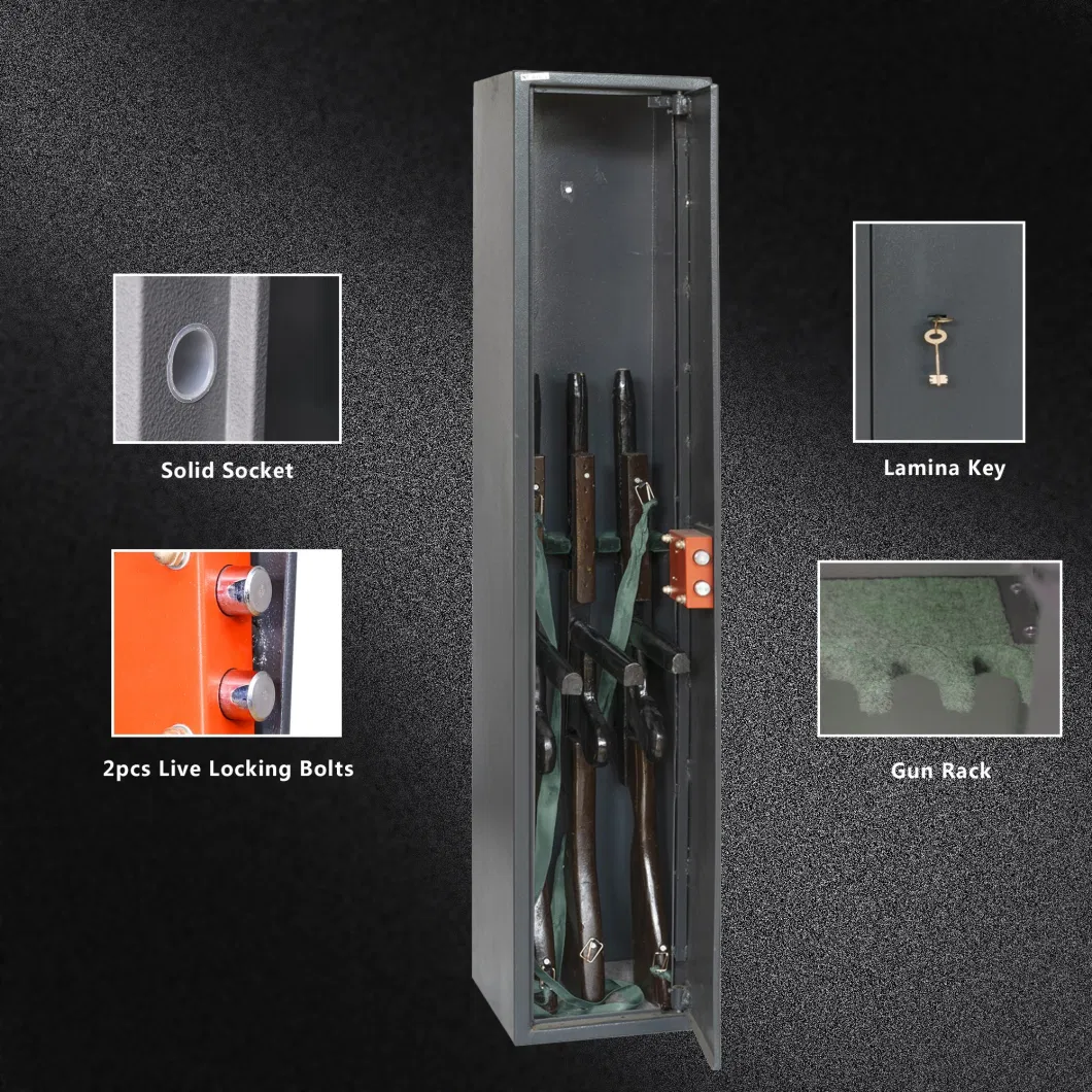 China High Quality Defense Weapons Metal 3 Gun Storage Safe Hidden Gun Rifle Safe Cabinets with Key Lock