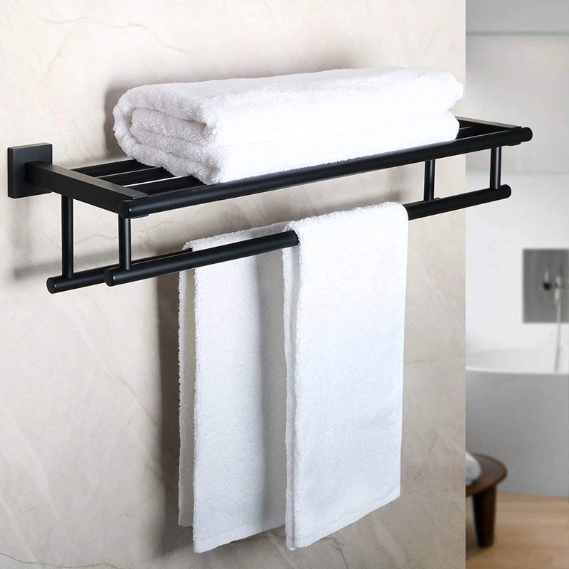 Towel Rack Manufacturer Stainless Steel Wall Mounted Bathroom Shelf Double Shower Rack