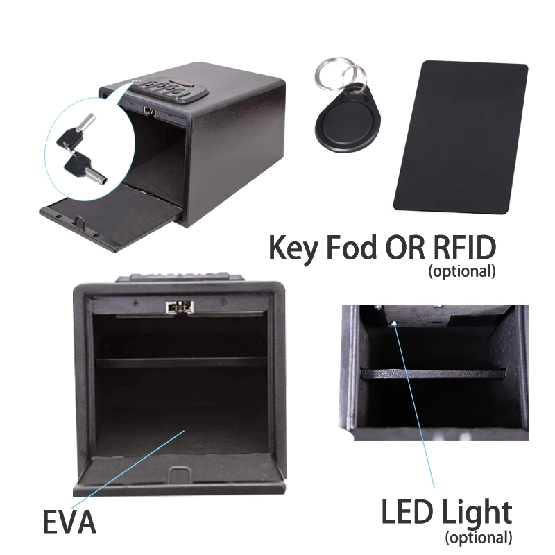 Hand Print Gun Safe, Electronic Safe for Pistols, Small Quick Access Security Gun Vault Digital Keypad Portable Pistol Safe Box