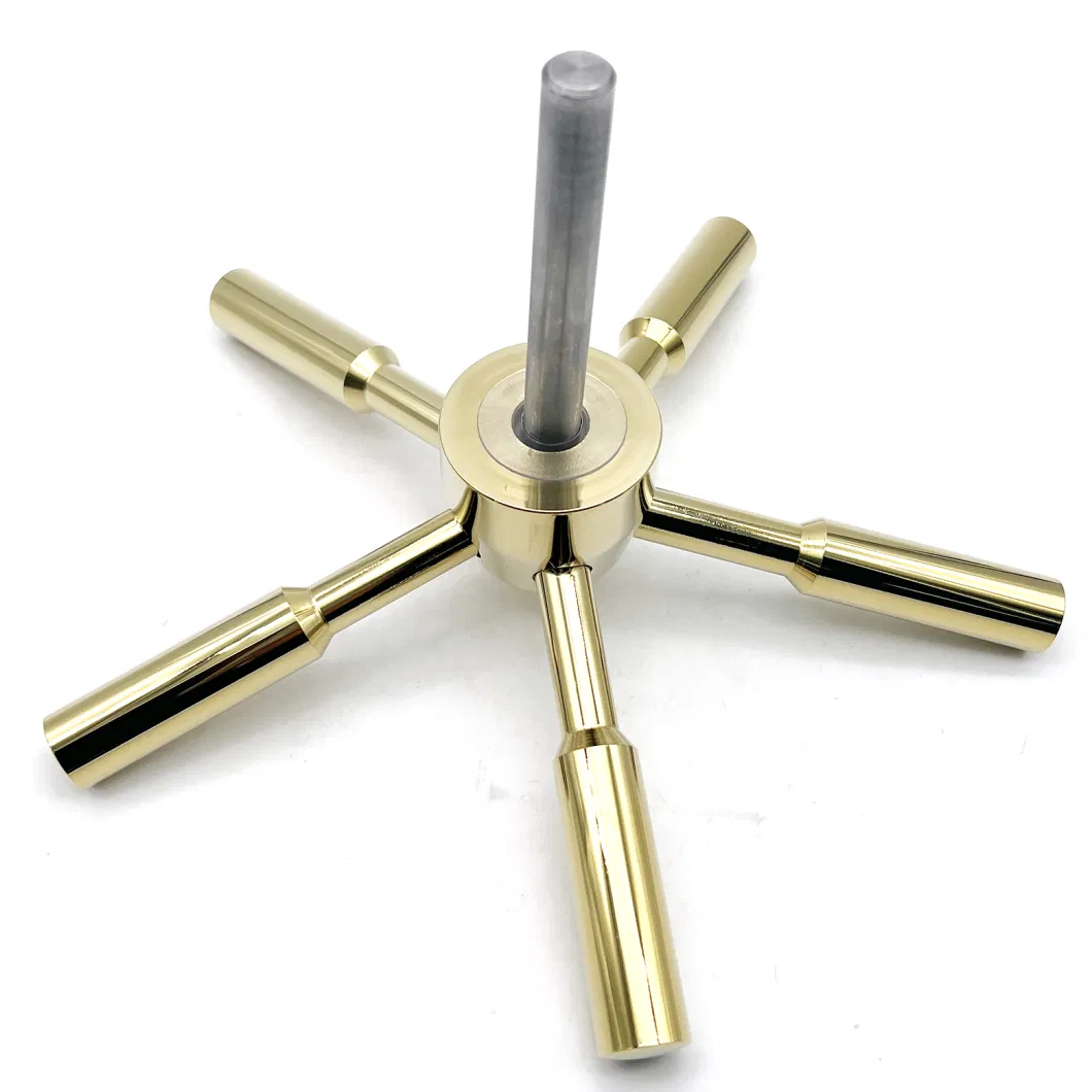 Brass Finish 5 Spoke Gun Safe Handle for Vault Doors