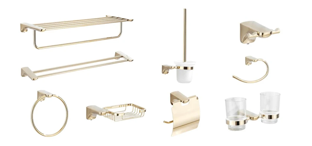 OEM Different Colors/ Styles Wall-Mount Bathroom Hardware Sets SUS304 Material Stainless Steel/ Brass/ Zinc Alloy/ Aluminum Alloy