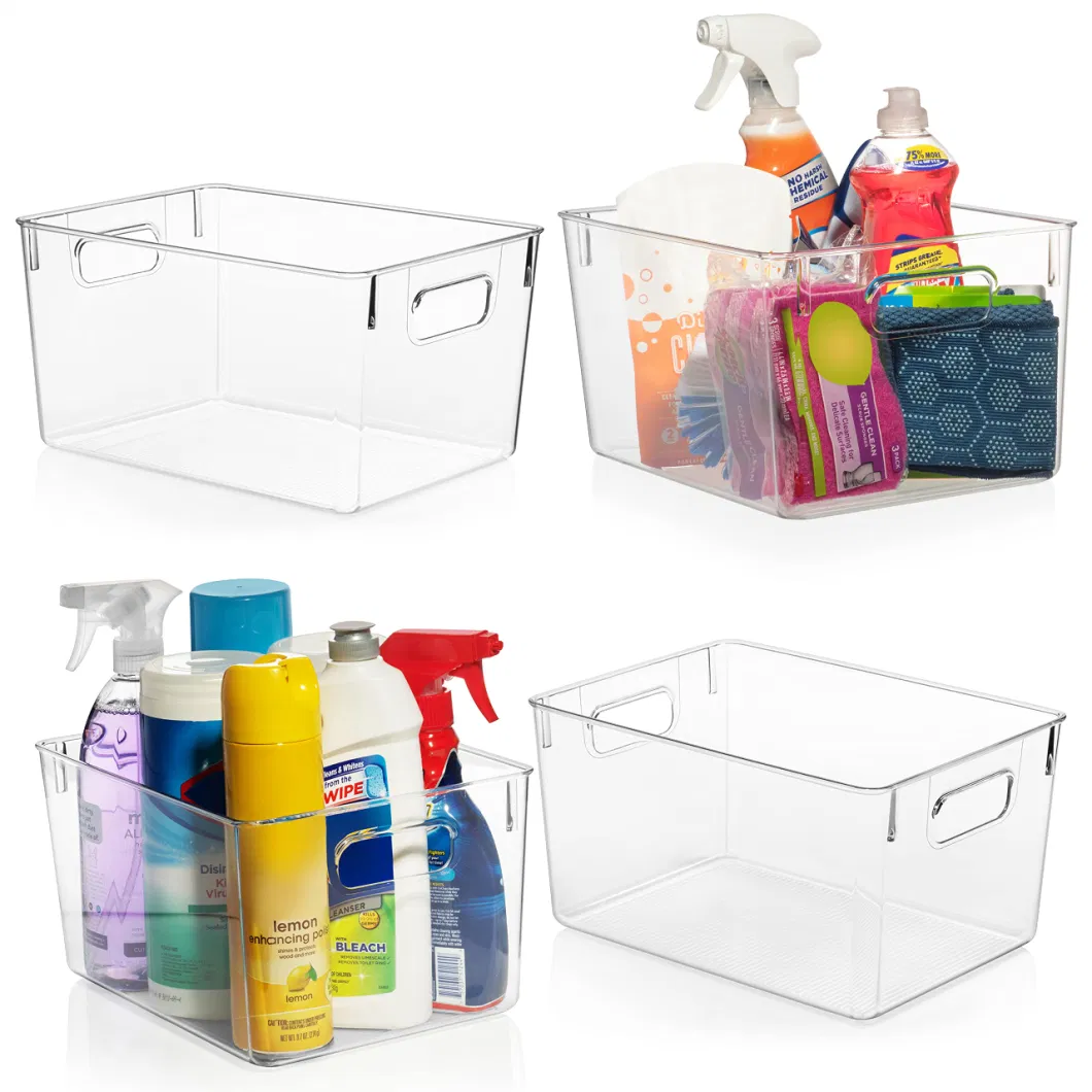 Clear Space Plastic Storage Bins Perfect Kitchen Organization or Pantry Storage Fridge Organizer Pantry Organization and Storage Bins Cabinet Organizers