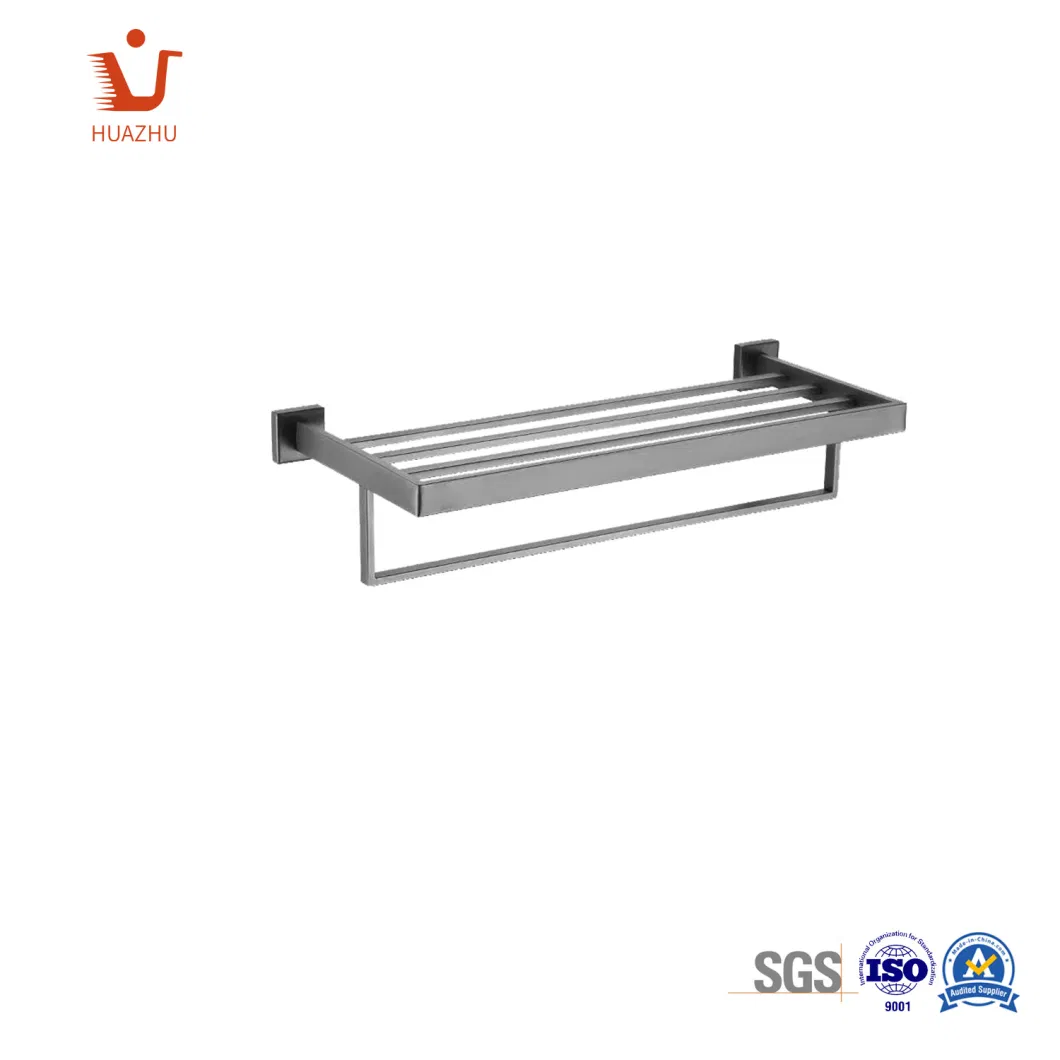 Towel Rack Manufacturer Stainless Steel Wall Mounted Bathroom Shelf Double Shower Rack