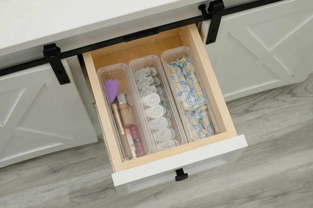 Household Storage Designs Bin Pack Long Home Organizer Storage Boxes with Lids Translucent Clear