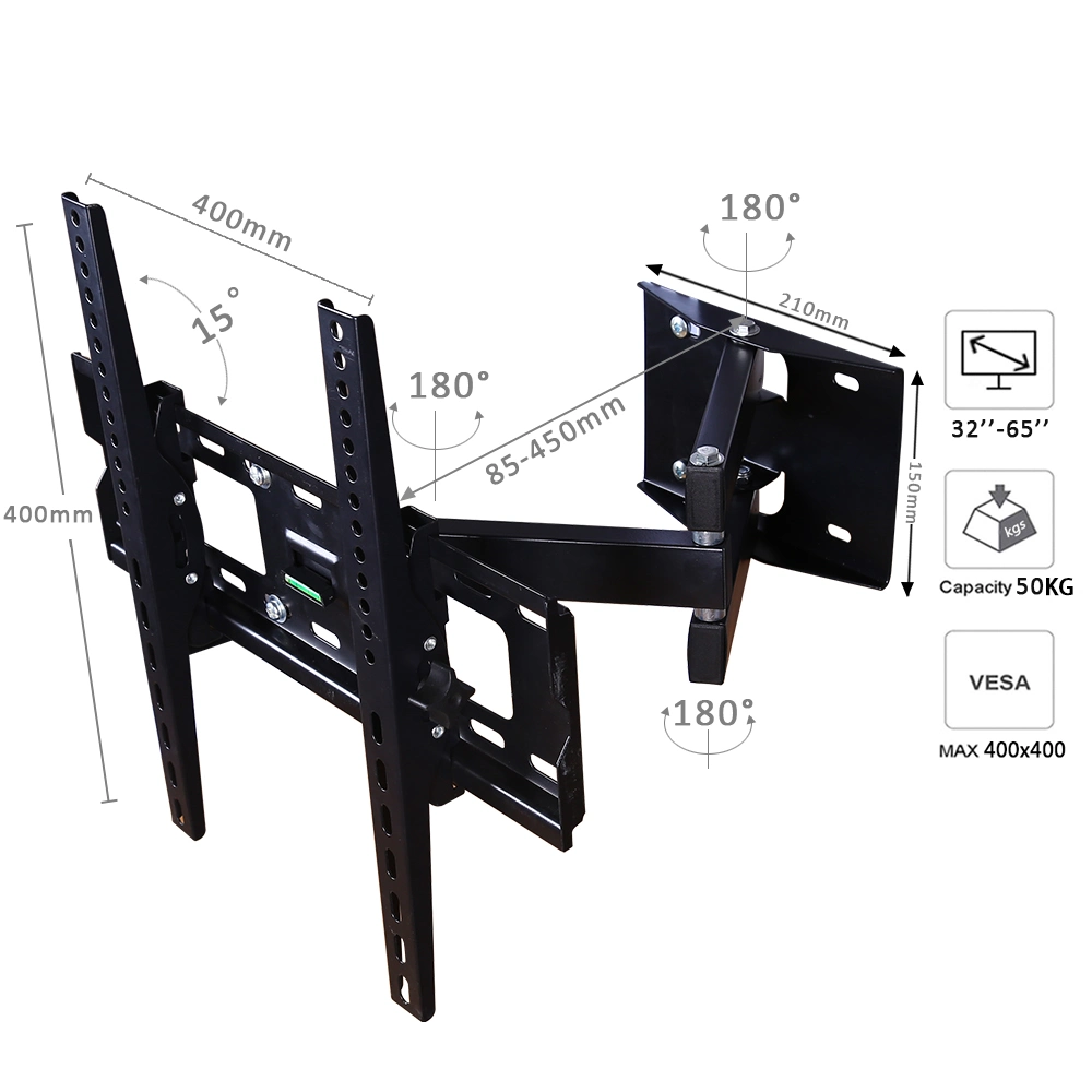 Heavy Duty Home Adjustable Wall Tilt Swivel TV Bracket 32 36 42 55 Inch TV Wall Holder Full Motion TV Wall Mount