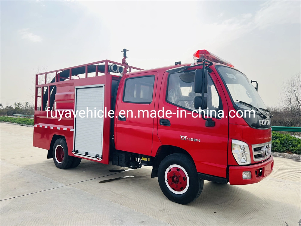 Cheap Price Foton Double Row Cabin 3000L Water Tanker Fire Flighting Truck/ Fire Engine Truck on Sale