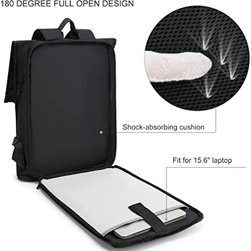 Extendable Waterproof Rolltop Backpack Durable Stylish Laptop School Notebook Bag with Compartments