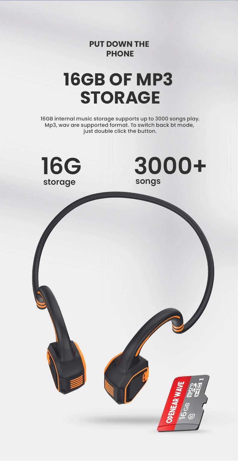 Protect Privacy Open-Ear Running Wireless Headset Bone Conduction Earphone Neckband Earphones