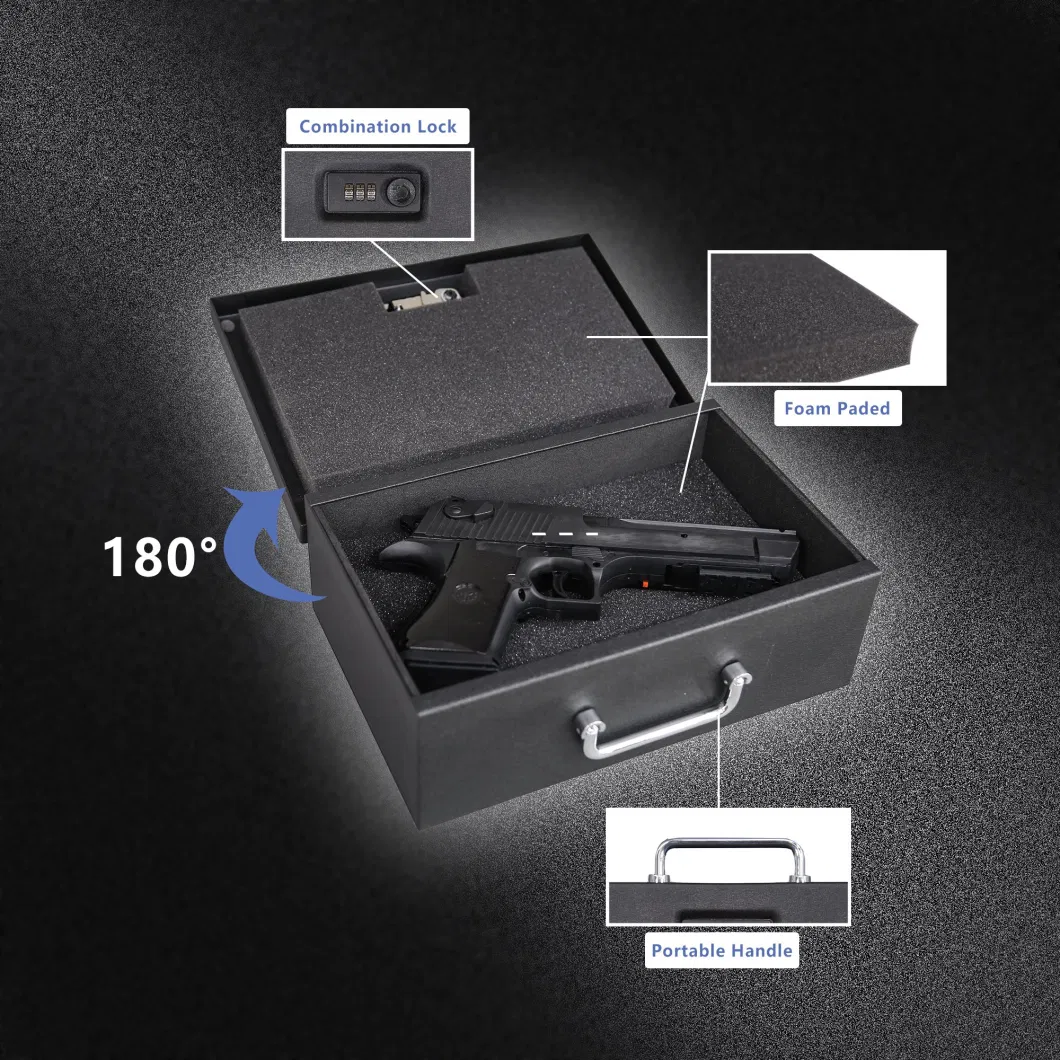 Office Furniture Bedside Combination Hand Gun Safe Digital Lock Treadlock Pistol Safe Cabinet Case Portable Gun Safety Box