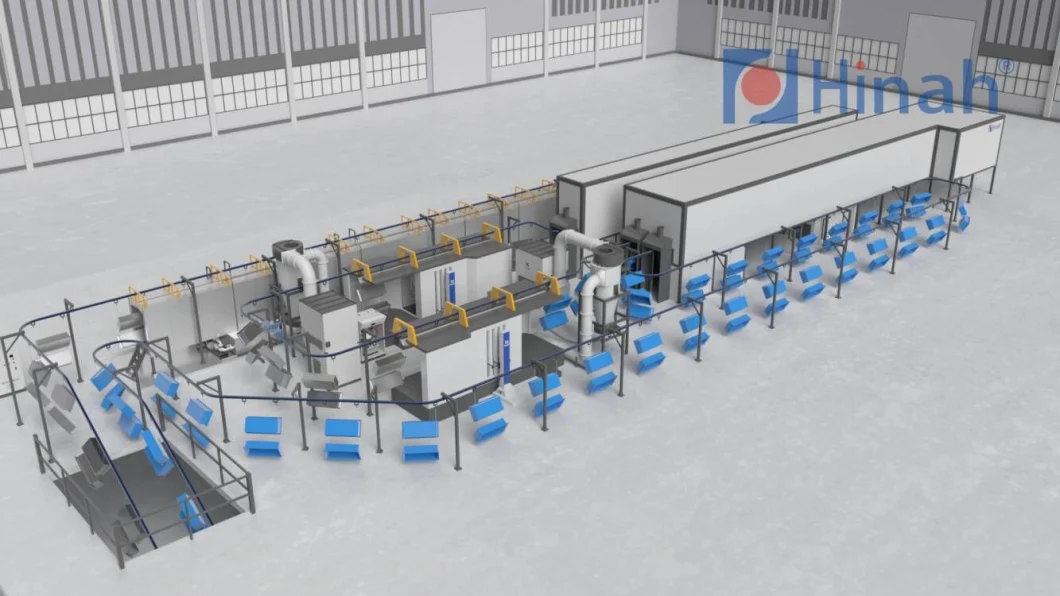 Power and Free Conveyor Powder Coating Line for Warehouse Rack 12m Length