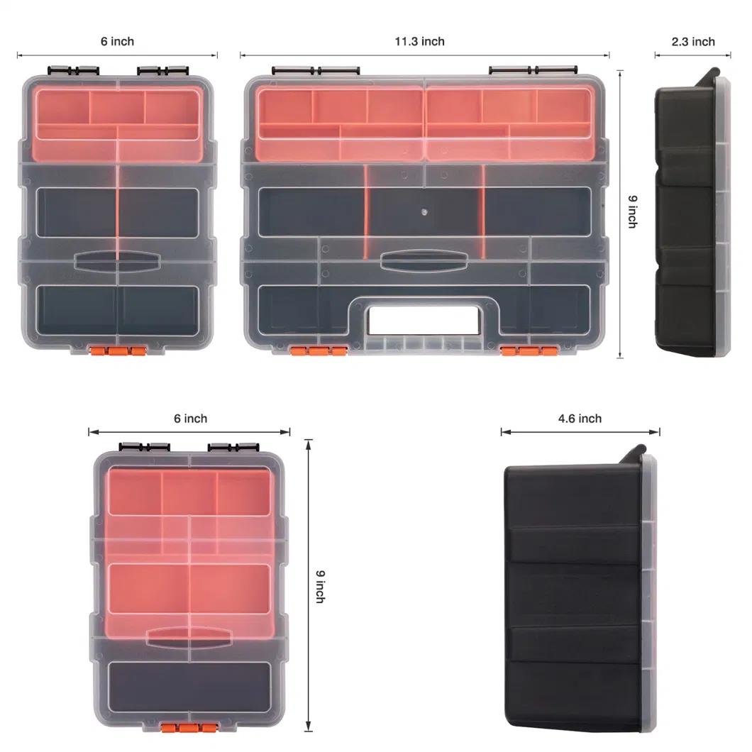 Hardware &amp; Parts Organizers 4 Piece Set Toolbox Compartment Small Parts Organizer Versatile and Durable Storage Tool Box