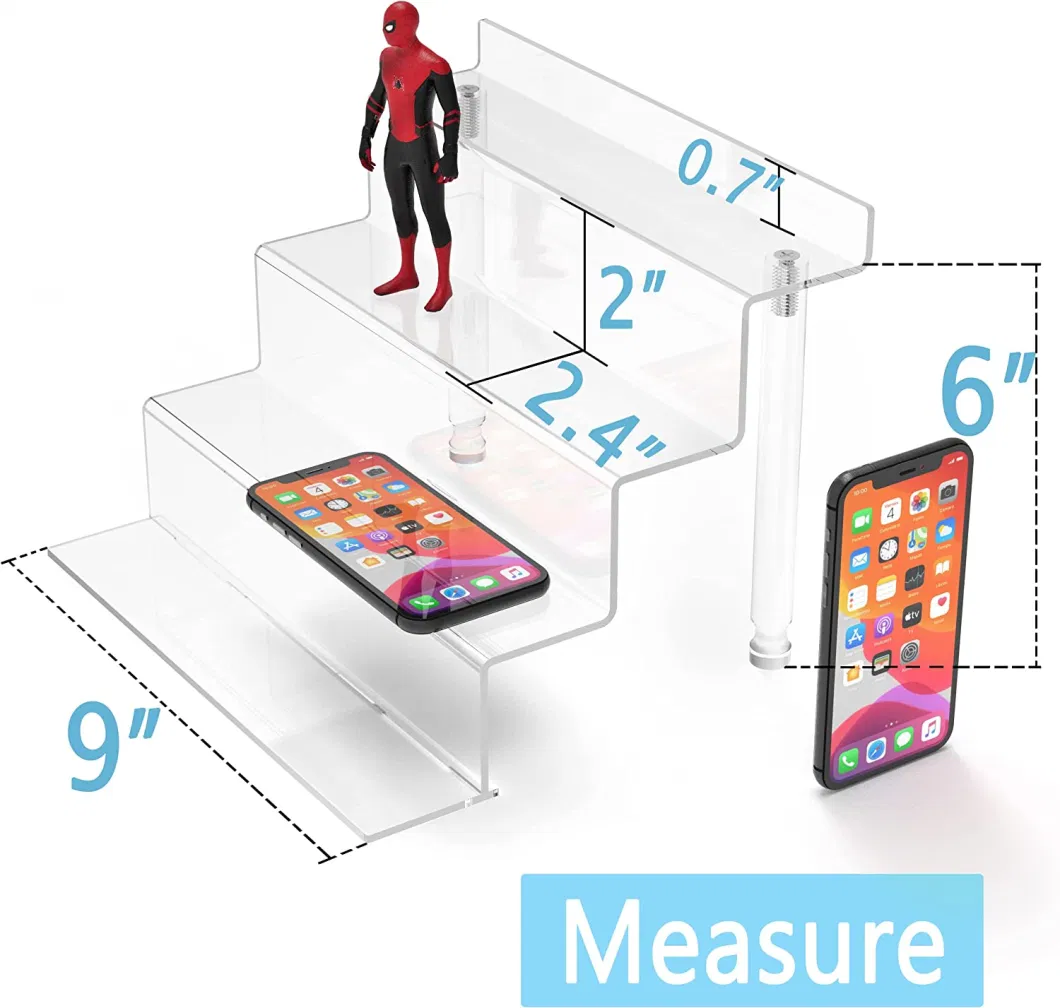 ISO BSCI Factory Wholesale Custom Acrylic Riser Display Shelf