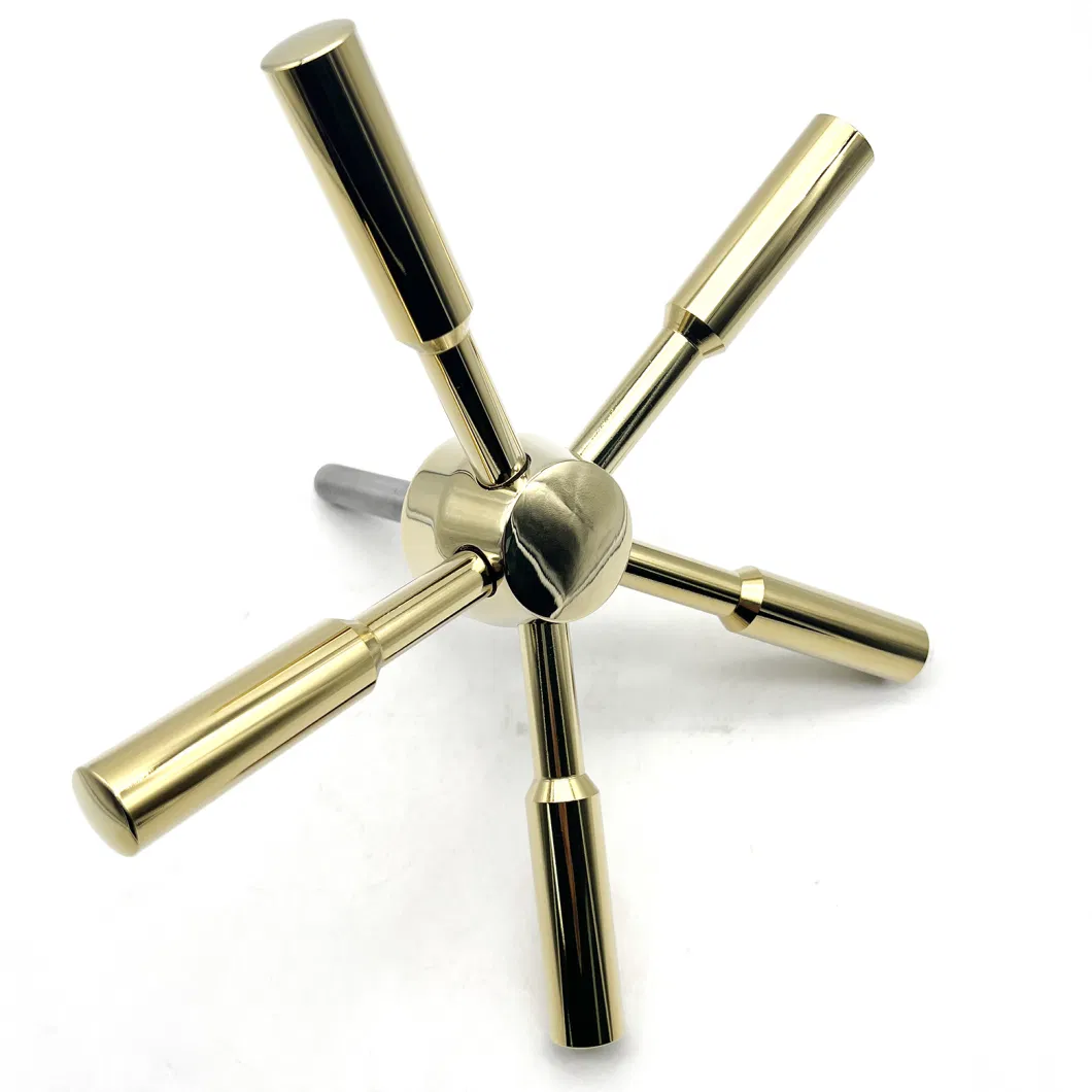 Brass Finish 5 Spoke Gun Safe Handle for Vault Doors