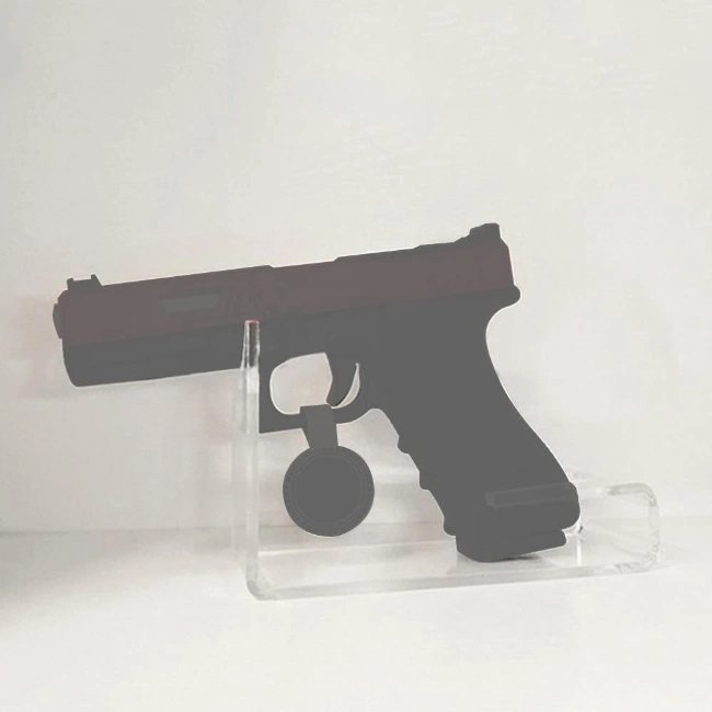 Factory Custom Made Plastic Pistol Display Stand Acrylic Revolver Holder Rack