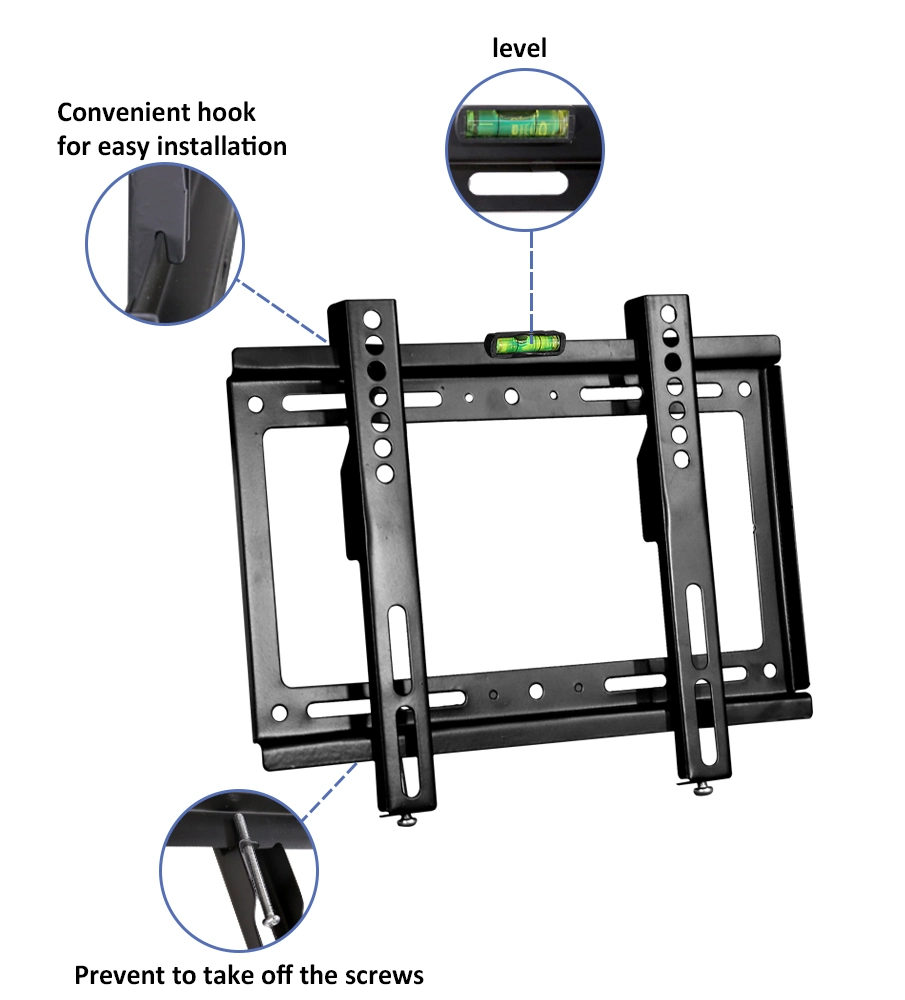 Mini Fix TV Wall Holder 14 17 19 32 34 42 Vesa 200*200mm Adjustable Height Wall TV Mount Hidden LED LCD Wall Mount TV Rack