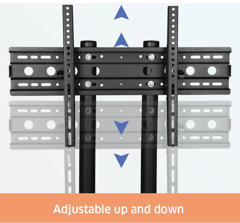 Portable Office Accessories Vesa 600*400 Adjustable LED LCD TV Mount Stand Cart Tilt TV Trolly Stand with Four Wheels