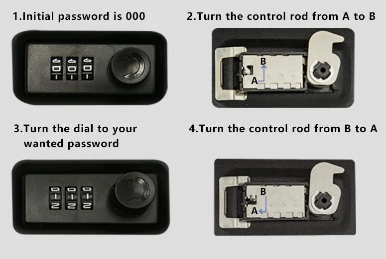 Professional Customizel Portable Mechanical Lock Gun Safe Mini Car Safe with Combination Lock/