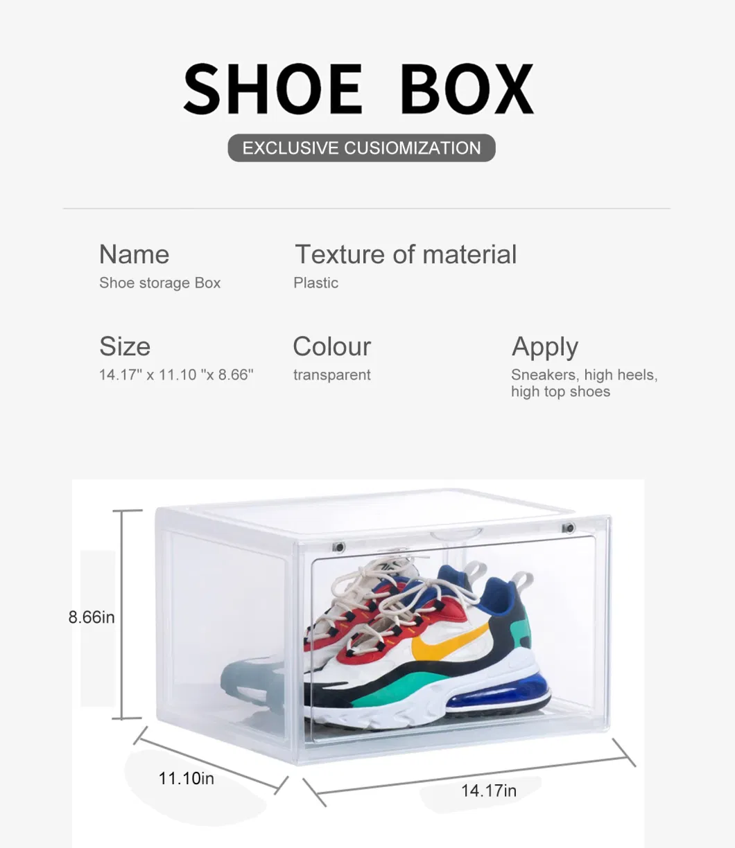 Shoe Box Can Be Used as a Storage Box Clear Plastic and Acrylic Free Combination Can Be Stackable Store Men Shoes and Women Shoes Shoes Cosmetics Books Toys