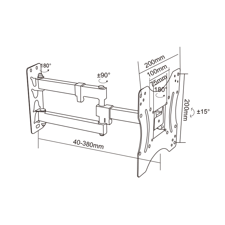 Hot Sale LED TV Rack Design with Competitive Price Bracket TV Mount Max Loading 25kgs LED LCD Wall Mount