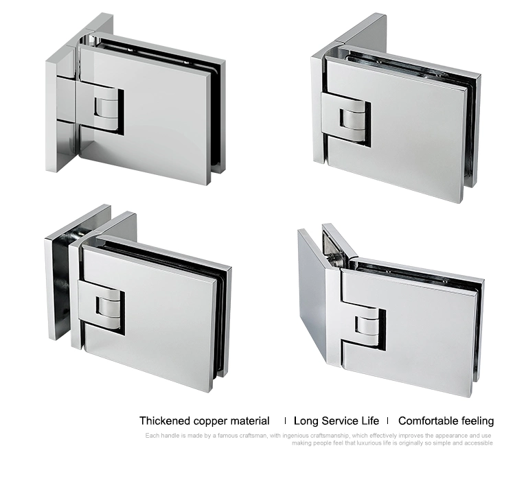 Super Slim Gap Solid Brass Shower Door Hinge Frameless Glass Door Adjustable with Cover Caps Hinge Ghc1601A-L