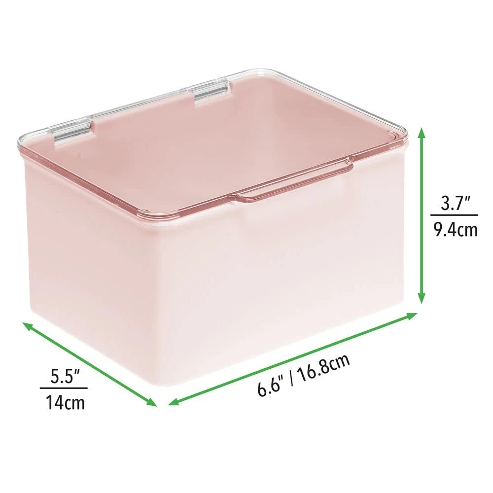 Plastic Stackable Box Household Storage Container with Attached Hinged Lid Organizer for Entryway Closet Kitchen Bathroom Garage Kid&prime;s Room Craft Room