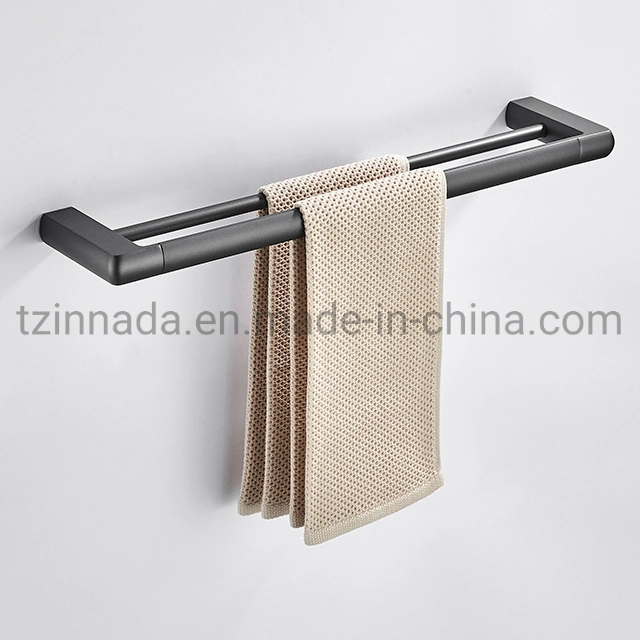 Wall Mounted Brass Gun Black Bathroom Towel Shelf Matt Black Towel Racks Towel Bars (NC6180-GB)