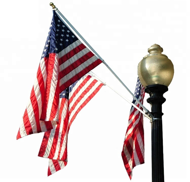 Aluminum Flagpole Kit Mounted Wall Stand 3&prime; X5&prime; Us American Flag