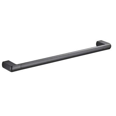 Montaje en pared toallas de baño negro mate para rack de soporte único cuadrado toallero