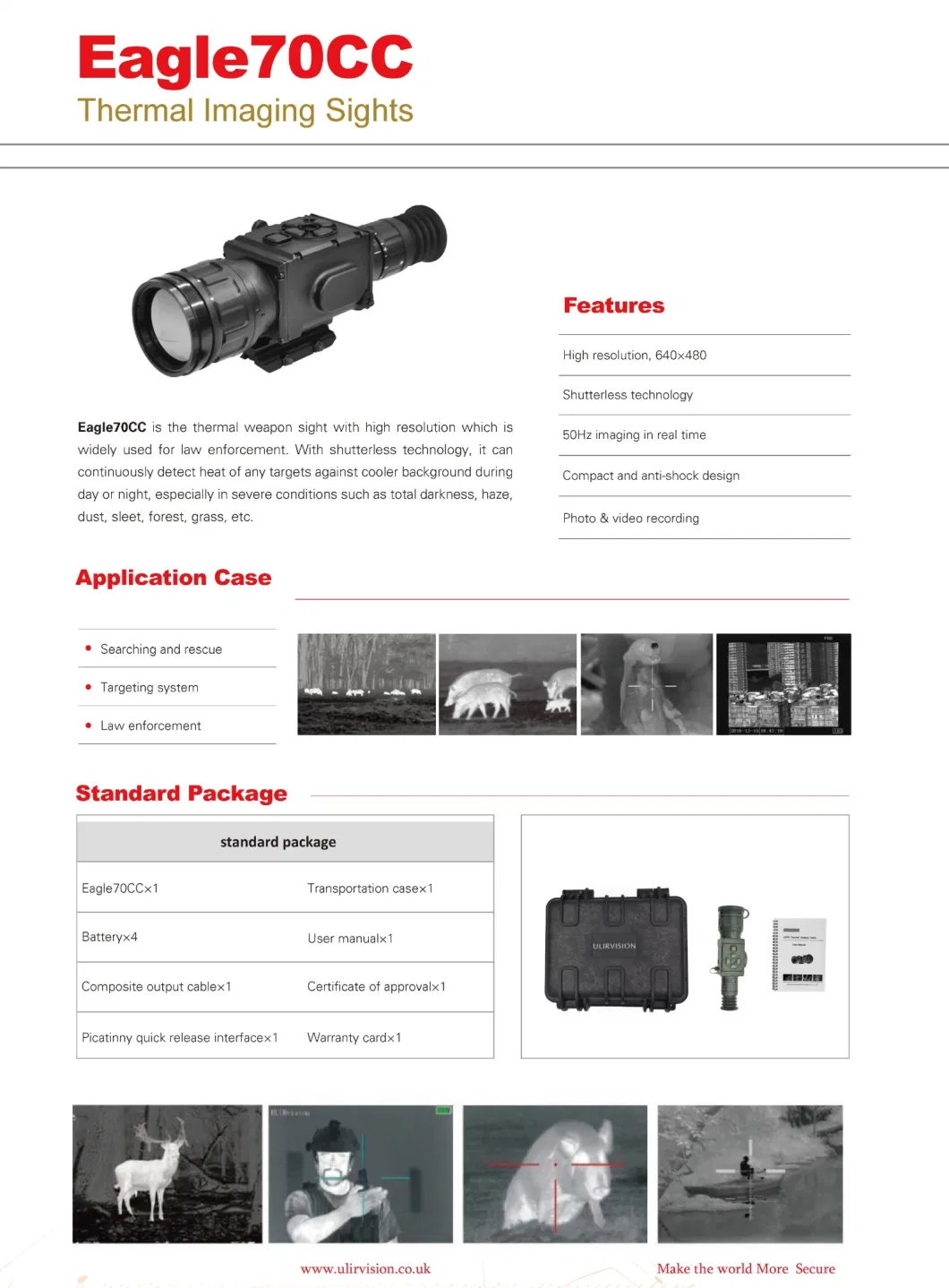 High Quality Thermal Weapon Sight Thermal Scope Continuously Detect Heat for Hunting of Any Targets