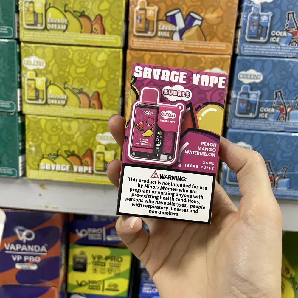 German Warehouse Savage Vape Bubble 15000 Puffs Vapes Disposable Puff 15000 E Cigarette 650mAh Battery 28ml Prefilled Carts Pod Tornado 10000 5% Display