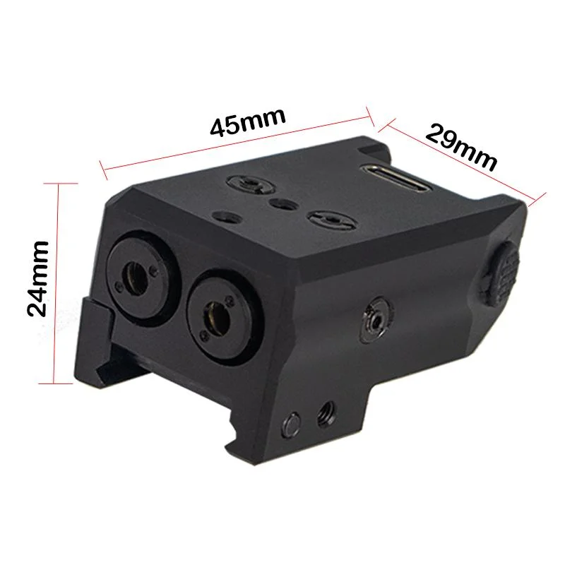 Compact Dual Aiming Tactical Rail Laser Sight Green &amp; Red Laser Sight USB Rechargeable Picatinny Rail Mount Low Profile for Gun