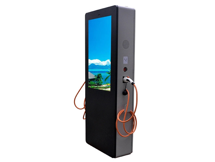 43 Inch Intelligent Double Gun Charging Pile Outdoor Advertising Machine All in One PC Player Volt LED TV Bus Ad Screen LED Digital Signage