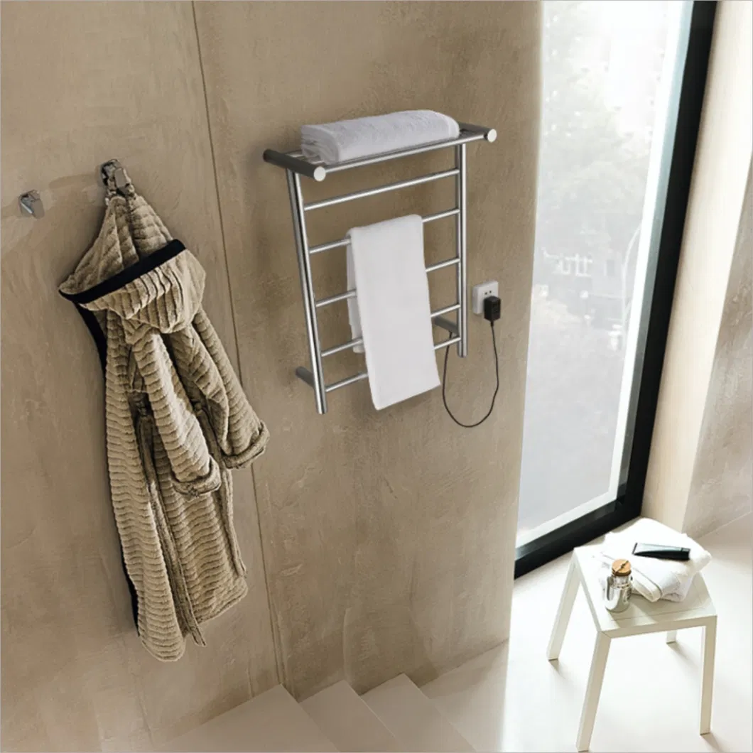 Compact Electric Towel Rack with Top Rack for Small Bathrooms