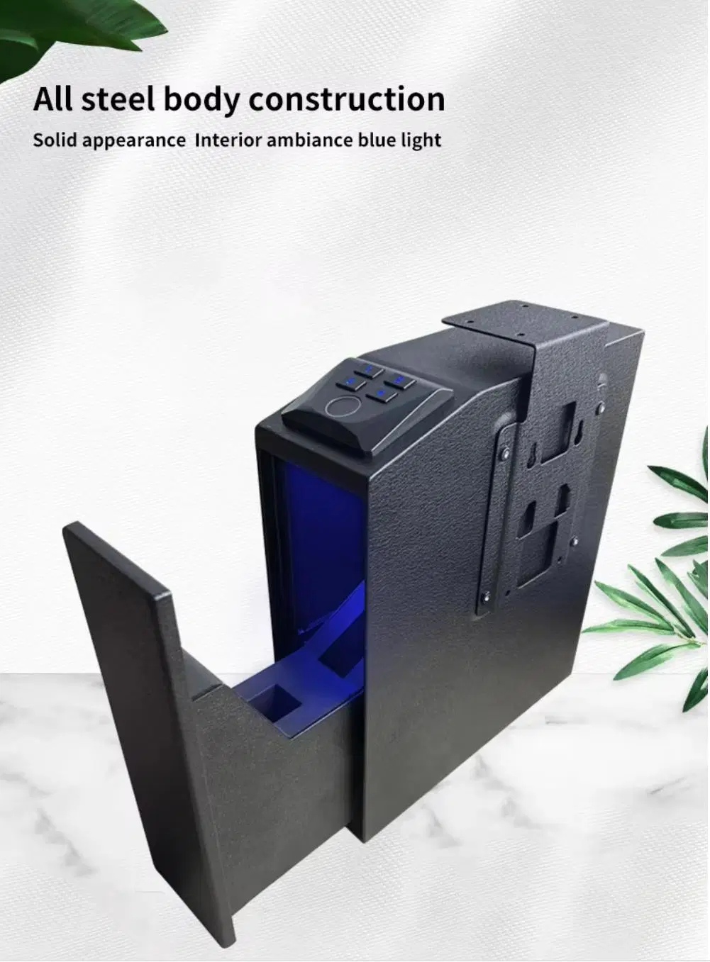 Automatic Pulling and Hanging Gun Box Hidden Safes for Home Biometric Fingerprint Hand Gun Auto-Open Steel Storage Safe Box