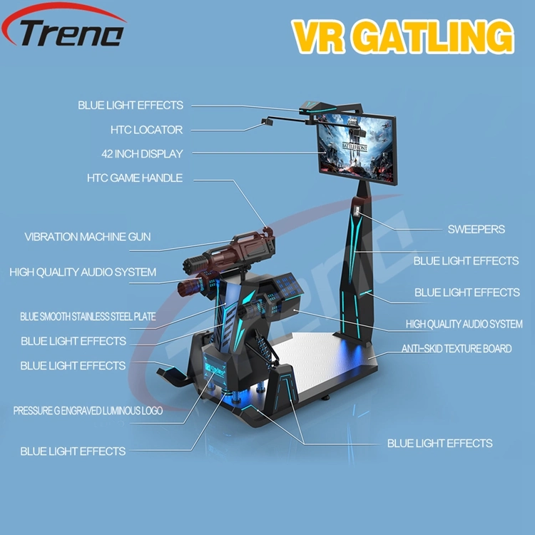 Interactive Shooting Gatling Virtual Reality Simulator Game Machine