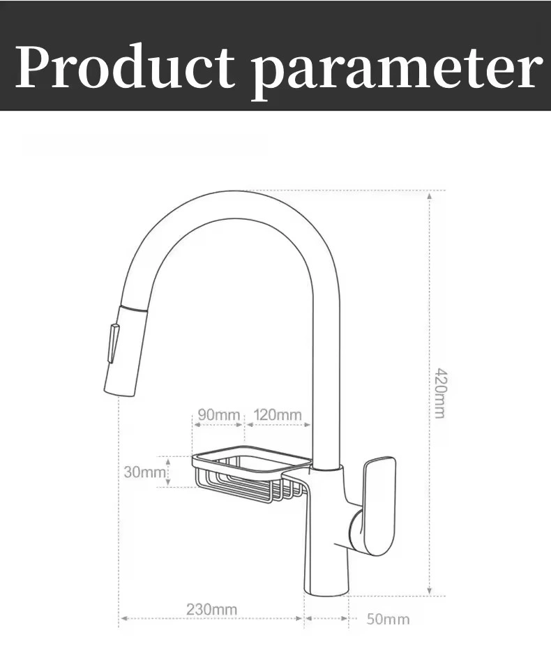 Factory Wholesale New Gun Gray Tap Drop Down Dual Function with Storage Rack Kitchen Sink Faucets Hot and Cold Mixed Water Faucet