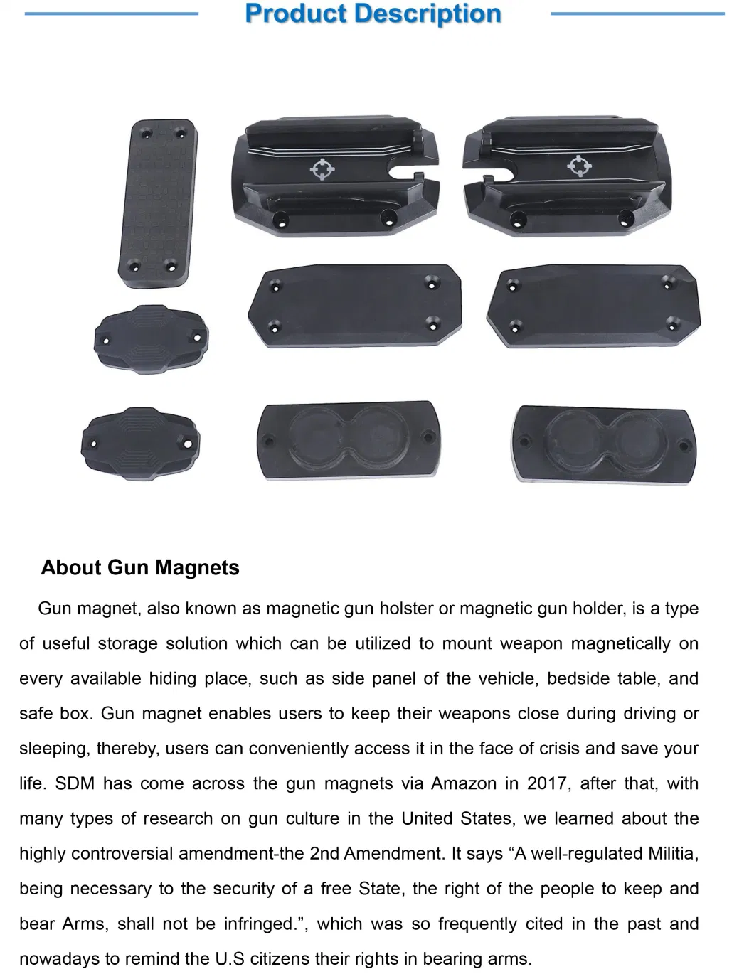 Customized Magnetic Gun Holder Sytrong Magnet Gun Holster for Wall Mount