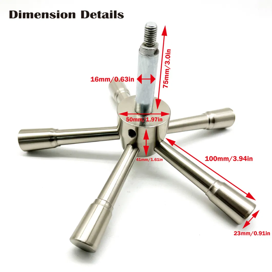 Steel Nickel Plated 5 Spoke Gun Safe Handle for Strong Safe Box and ATM Door