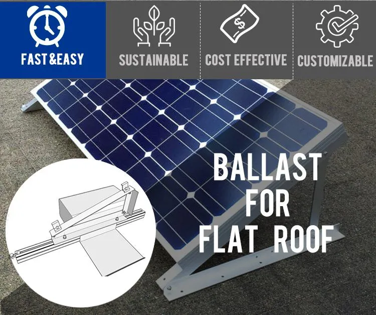 Solar Manufacturing Companies PV Solar Panel Roof Racking Mount System Solar Rack Ballasted Roof Mounting