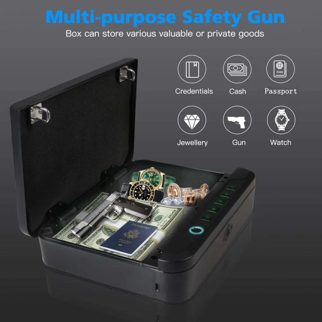 Pistol Safe Quick-Access Opening with Biometric Fingerprint Lock