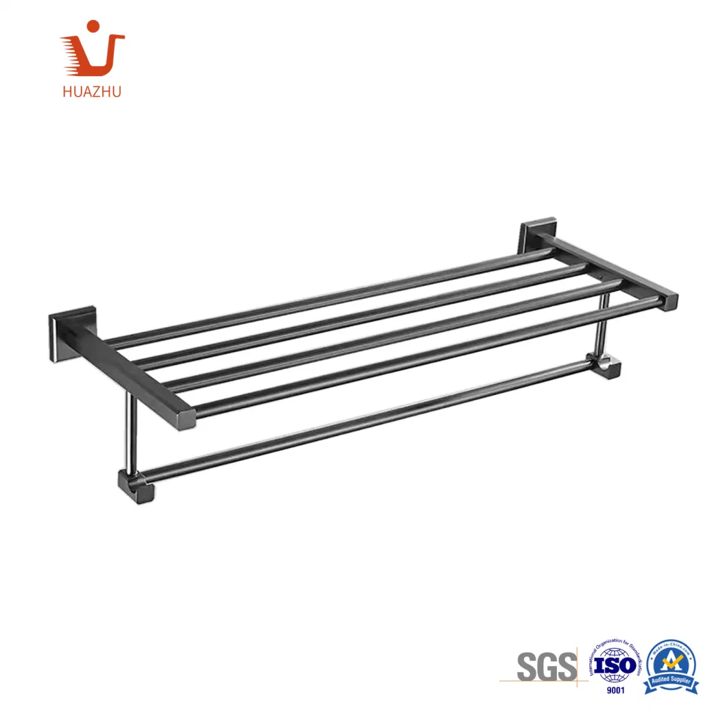 Wall Mount Sanitary Ware Hardware Towel Shelf Rack with Towel Bar