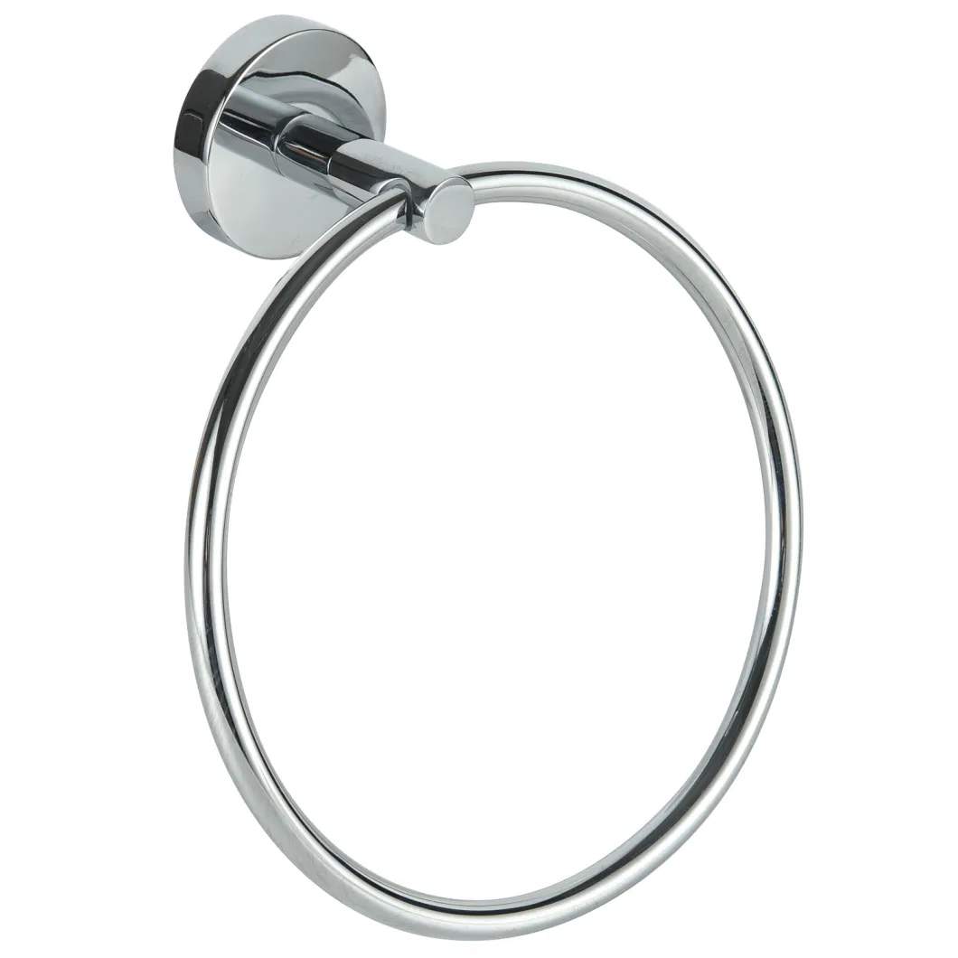 High Quality 304 Stainless Steel Bathroom Towel Ring Wall Mounted Bathroom Accessories Towel Rack for Kitchen Zamak Base