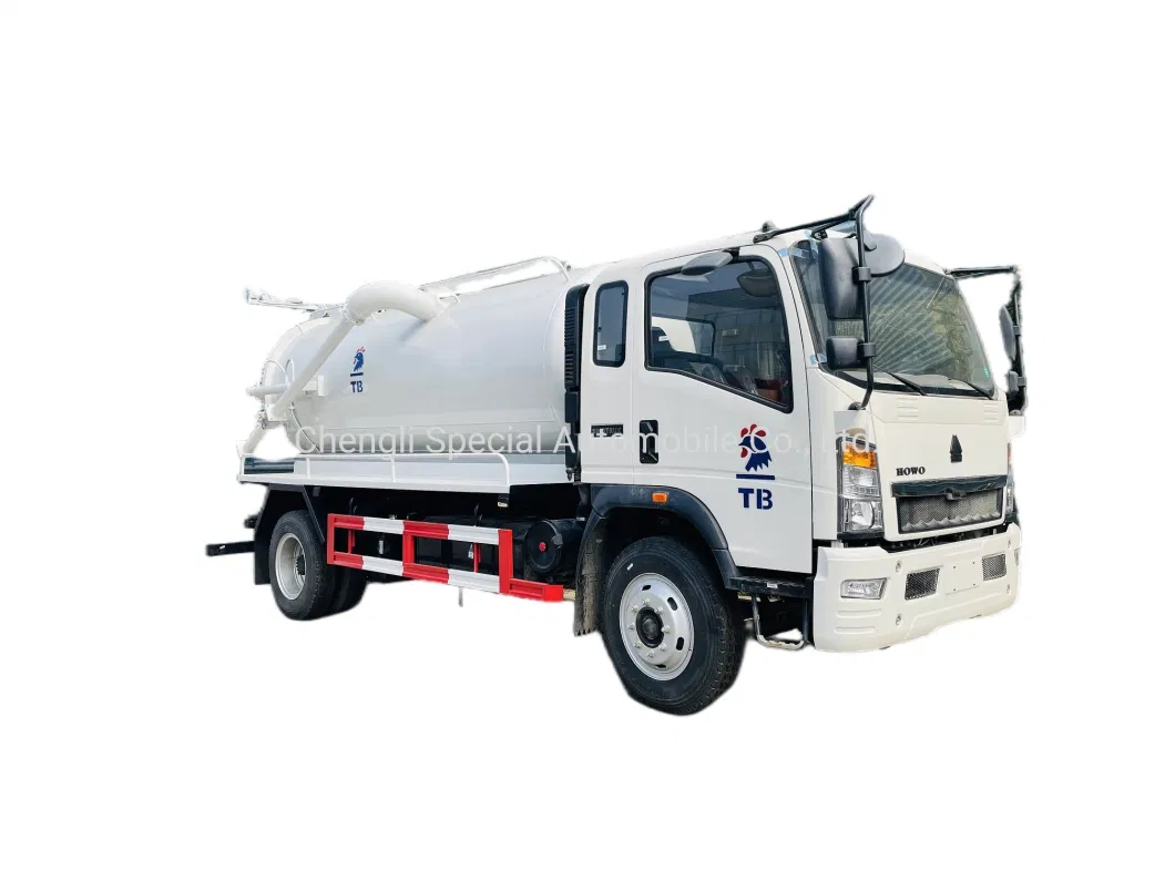 HOWO 4X2 Vacuum Suction Truck 5cbm 5liters 5m3 Sewage Suction Truck for Good Price