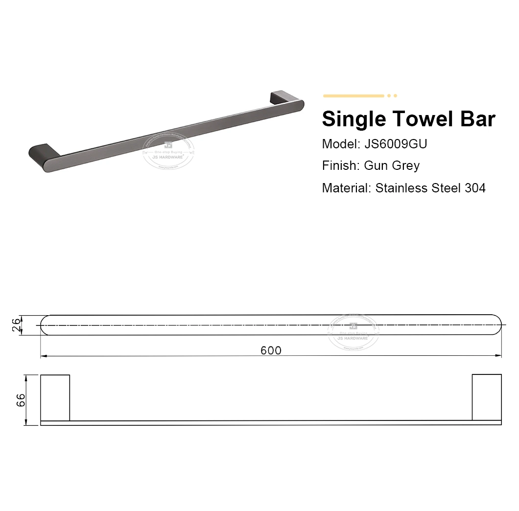 Hot Sales Hotel Single Bathroom Gun Grey Towel Bar Double Towel Bar