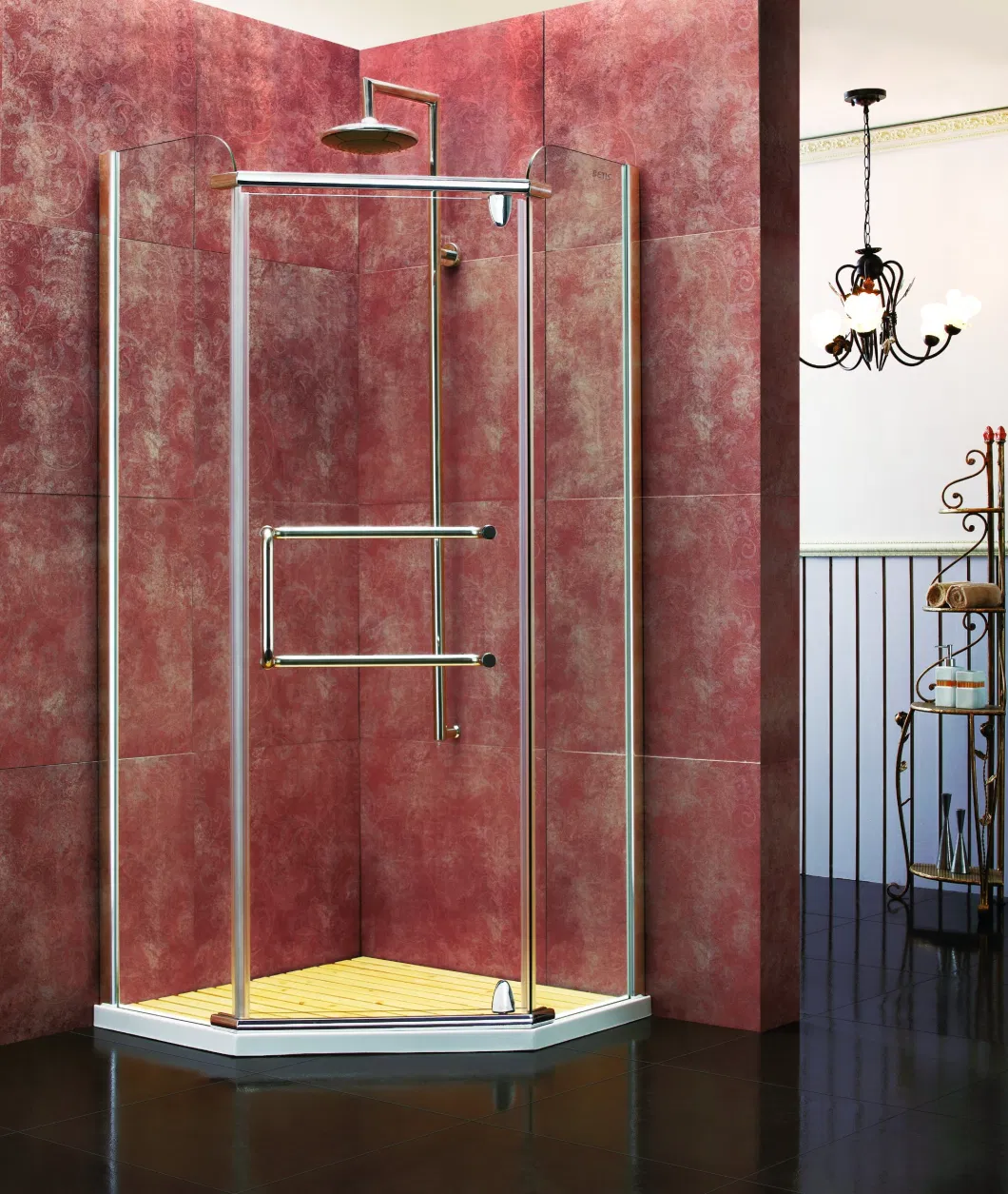 Frameless Shower Enclosure Hardware Pipe Rack Wall Terminal Connector