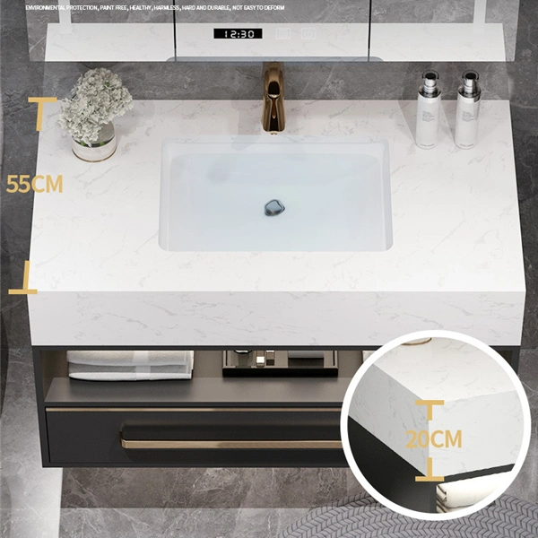 Nordic Bathroom Cabinet Combination Bathroom Sink Basin Toilet Marble Vanity Smart Mirror Cabinet