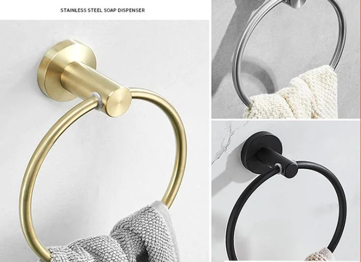 OEM Wall Mounted Bathroom Accessories Elegant Towel Ring Stainless Steel Towel Rail