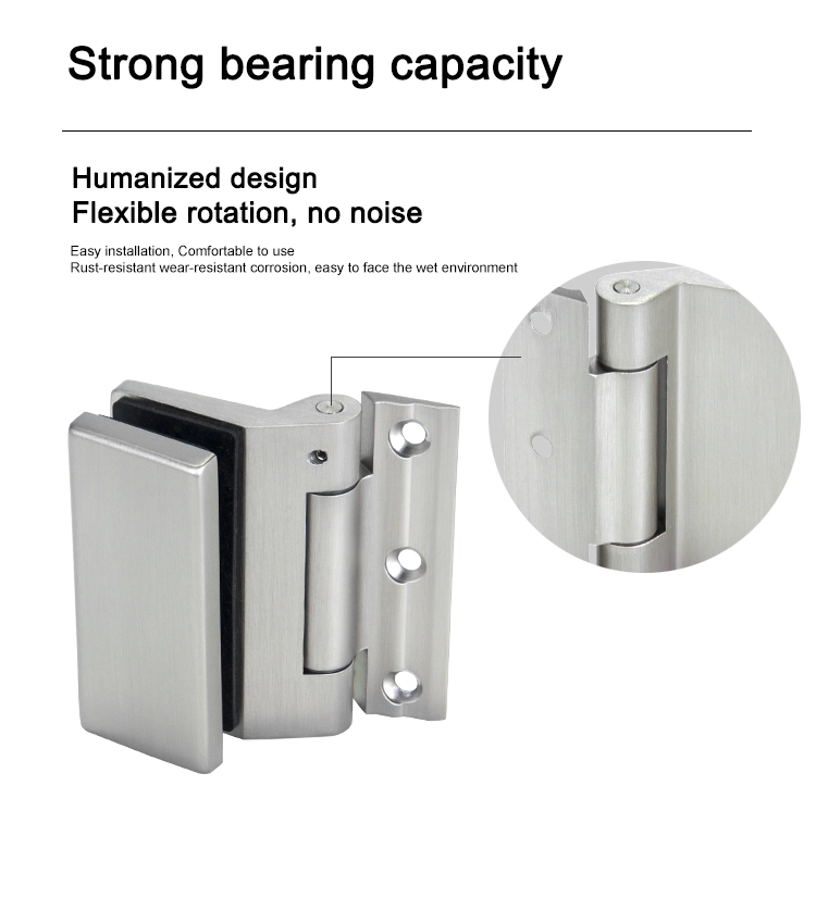 Glass Shower Door Hinge Aluminium Alloy Hinge 8-12mm Glass Wall Mount Hardware Hinge Wh-02