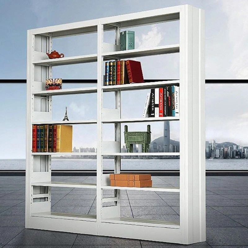 Double-Sided Metal Bookshelf for Library/School Reading Room/Bank/Home